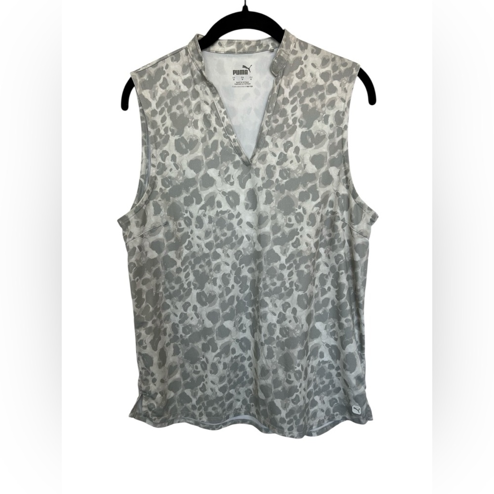 🤍 EUC PUMA Cloudspun Wilder Sleeveless Polo | White Silver | Women’s Medium